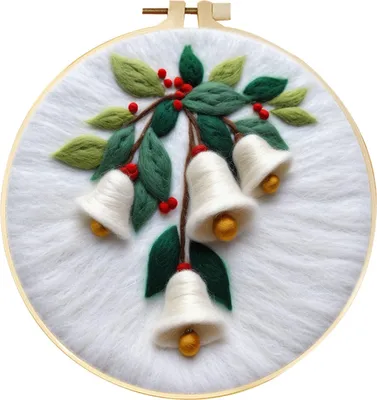 Produktbild von Weihnachts-Nadelfilz-Set, Filz-Malset für Feiertage, für Anfänger, Starter-Nadelfilz, DIY-Bastelset mit Nadelkissen, Wolle, dekorativer Rahmen