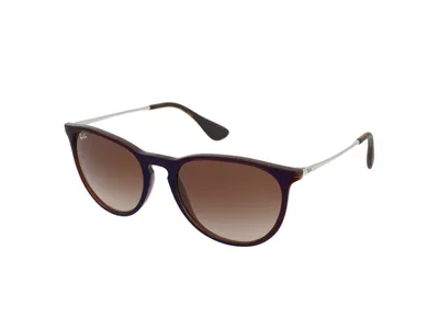 Produktbild von Ray-Ban Erika Classic, Erwachsener, Uni, Oval, Vollrand, Braun, Braun, Silber