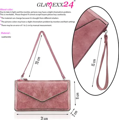 Produktbild von Glamexx24 Geldbörse Elegant Damen Portemonnaie Frau Cluth Kunst Leder Geldbörse Geldbeutel Reißverschluss Handytasche 25226-Farbe: Dunkelrot