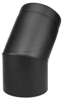 Produktbild von Raik Coltherm Rauchrohrbogen 150mm schwarz doppelwandig 45° mit Tür für Rauchrohr / Ofenrohr