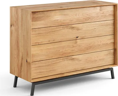 Produktbild von Kommode Modern Loft Schubladenkommode 121x45x90cm Massivholz geölt Farbe wählbar,Eiche Natur
