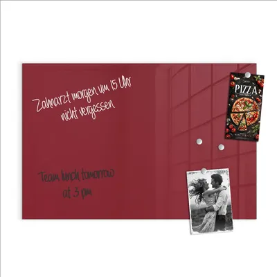 Produktbild von Magnettafel 90x60cm Pinnwand Whiteboard beschreibbar - Weinroter Hintergrund II
