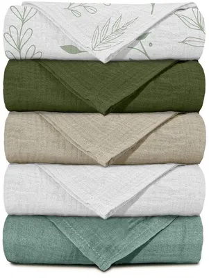 Productafbeelding van Mousselinedoeken - spuugdoeken voor baby's - set van 5 - ademend
