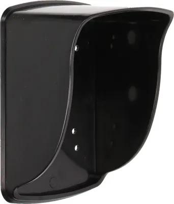 A black protective cover for a keypad or lock.