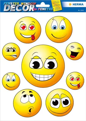 Produktbild von HERMA Fensterbild "Happy Face" DIN A4 1 Blatt à 9 Stück