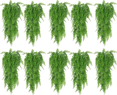 Obrázek produktu pro 10PCS Umělé závěsné rostliny Plastové perské kapradiny Falešné zelené rostliny pro vnitřní venkovní pokoj Svatební stěna Veranda Dekorace