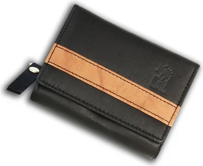 Image de DrachenLeder Portefeuille pour femme et homme en cuir véritable noir marron OPZ100C