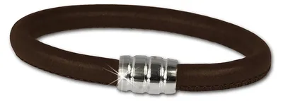 Immagine prodotto di Bracciale in Pelle sintetica marrone SilberDream, lunghezza 21 cm, con chiusura in argento 925, modello D3LS0612