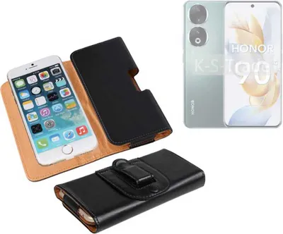 Produktbild von K-S-Trade Schützhülle Handyhülle kompatibel mit Honor 90 Pro Holster Gürtel Tasche Schutzhülle Handy-Tasche Smartphone Case Seitentasche schwarz