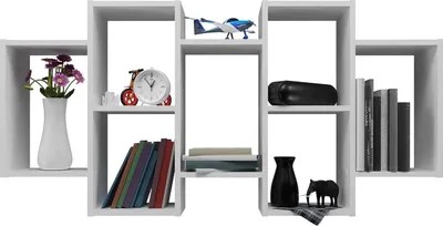 Zdjęcie produktu dla BDW, półka ścienna, półka wisząca Bilbao,129,5x20x60, półka ścienna do dekoracji, biała