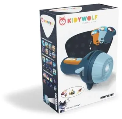 Produktbild von Kidywolf Projektor Taschenlampe blau inkl. 3 Bildscheiben