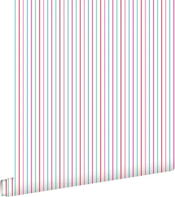 Produktbild von ESTAhome Tapete Streifen Rosa und Türkis - 137305 - 53 cm x 10,05 m