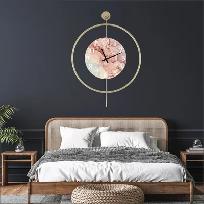 Obrázok produktu pre Opviq, Mclock-00116, Dekoratívne kovové nástenné hodiny, zlaté, 100 % KOV, 58 x 7 x 80 cm