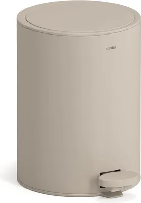 Produktbild von Famanu Abfalleimer 3 Liter Edelstahl mit Softclose-Deckel – Abfallbehälter für Bad und Küche – Dunkelgraubraun (Taupe)