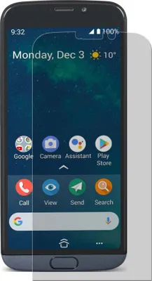A screen protector is placed over a smartphone screen.