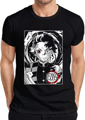 Zdjęcie produktu dla Koszulka męska z anime Kimetsu no Yaiba Demon Slayer Tanjiro, czarna, 3XL