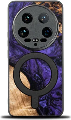 Productafbeelding van Houten hoesje voor de Xiaomi 14 Ultra, Bewood Unique Violet, compatibel met MagSafe