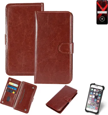 Produktbild von K-S-Trade 360° Hülle kompatibel mit UMIDIGI X braun Kunstleder Case BookCase WalletCase Kunstlederederhülle Handyhülle, Rundumschutz Bumper (1x)
