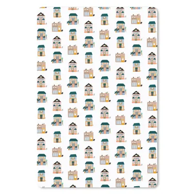 Produktbild von MuchoWow® Mauspad Mousepad Haus - Pastell - Muster 40x60 cm - Mousepads - Maus Mat - Pad - Mausunterlage - Schreibtisch Accesoire