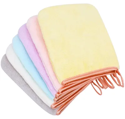 Productafbeelding van Microvezel washandschoenen - - Voor gezichtsverzorging en make-up verwijderen - 6 stuks in 6 kleuren