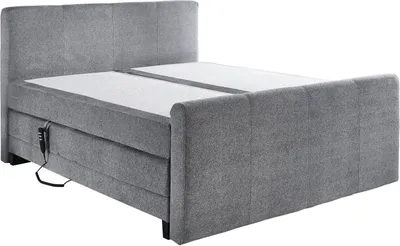 Produktbild von Boxspringbett - 180 x 200 cm - Silbergrau - Stoffbezug - mit motorischer Verstellung