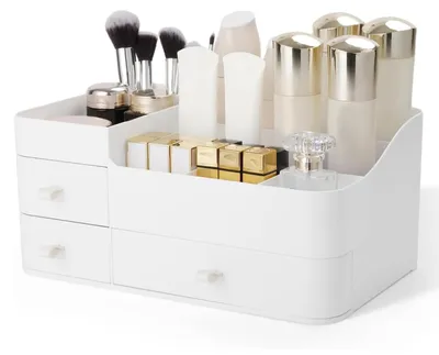 Image de Organisateur de maquillage avec tiroirs - Rangement pour cosmétiques et accessoires