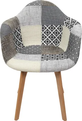 Image de Fauteuil patchwork -  85 x 63,80 x 59 cm  - Gris