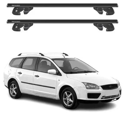 Produktbild von Dachträger Grundtäger für Ford Focus II Turnier 2005-2010 Alu Schwarz 2tlg, KI-generiertes Bild