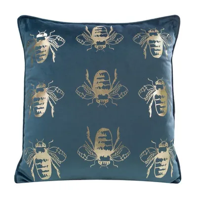 Zdjęcie produktu dla EUROFIRANY | Poszewka na poduszkę - 45 x 45 cm - niebieska poszewka na poduszkę - nowoczesny welur