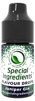 Produktbild von Special Ingredients Flavor Drops Gin-Wacholder 30 ML, Hochdosiertes Lebensmittelaroma, Geschmackstropfen für Backen, Speisen und Getränke