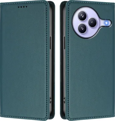 Produktbild von Handyhülle für Xiaomi Civi 5 Pro, Kunstleder Klapphülle Stoßfeste Magnetische Hülle mit Ständer Grün