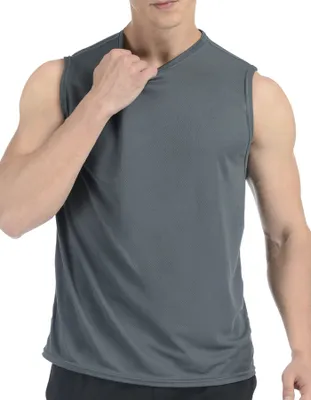 Produktbild von Sport Muskelshirt Tank Top Herren Unterhemd Achselshirts Rundhals Ausschnitt Basic Shirt Streetwear Grau XXL