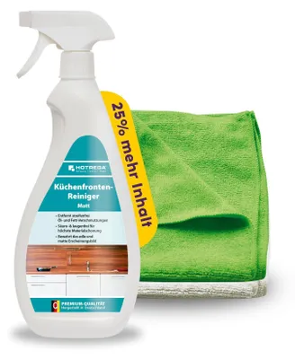 Produktbild von HOTREGA Küchenfronten-Reiniger matt 750 ml Spray | gebrauchsfertiger Oberflächenreiniger gegen Fett & Öl | säure- und laugenfrei | materialschonend