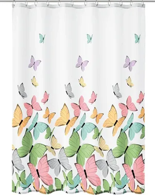 Image de Kleine Wolke Butterflies Rideau de douche, polyester, multicolore, 180 x 200 cm