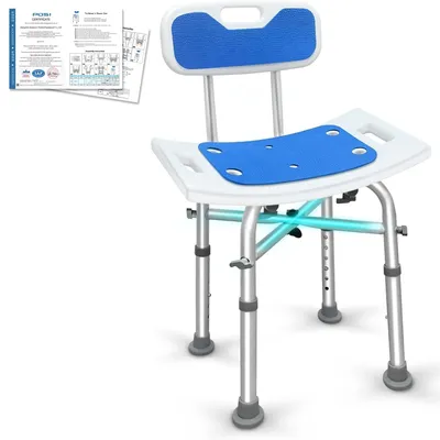Imagen del producto de Silla de ducha ajustable con respaldo y pies antideslizantes