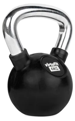 Produktbild von VirtuFit Kettlebell Pro aus Gusseisen mit Gummi und Chromgriff 6 kg