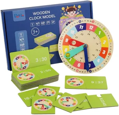 Productafbeelding van Houten Leerklok, Montessori, Educatief Speelgoed, Voor Kleuters, Puzzelspel Voor Vroeg Leren