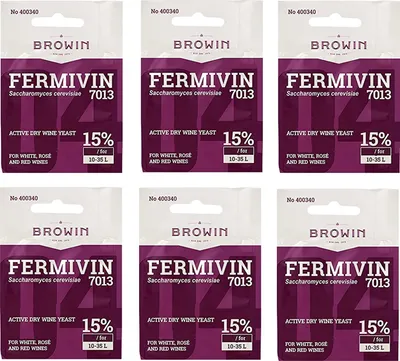 Produktbild von 6X FERMIVIN 7013 Universalhefe Trockenhefe Weinhefe Reinzuchthefe 7g Für 10-35l Wein Hefe Weißwein Rotwein Honighefe
