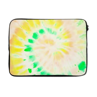 Produktbild von MuchoWow® Laptop Hülle 13 Zoll Krawattenfärbung - Gelb - Grün Laptoptasche - Laptophülle - Sleeve - Rundumschutz