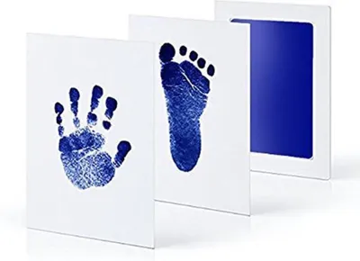 Immagine prodotto di Impronta del piedino e della manina del bambino | Cuscinetto per timbri | Blu