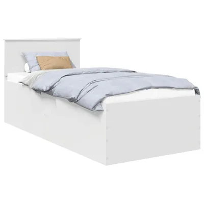 Image de Cadre de lit Blanc 75 x 190 cm Bois d'ingénierie