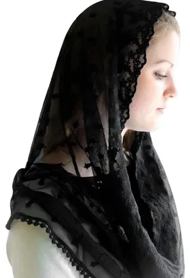 Produktbild von Schwarzes Spitzen-Mantilla-Tuch mit Rosenmuster