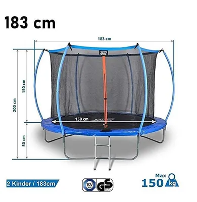 Produktbild von Dunlop Trampolin X-Tramp - Gartentrampolin 183cm / 2 Kinder , Outdoor / Draussen Hüpf Spielgerät Springen Trampoline Sport Tram Poline