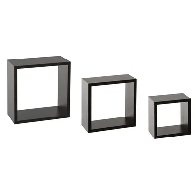 Produktbild von 5 five simply smart - 3 kleine wandregale "fixy" würfel schwarz