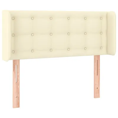 Obrázek produktu pro vidaXL Čelo postele s ušima krémové 103x16x78/88 cm Imitace kůže