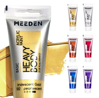 Imagen del producto de Set de pinturas acrílicas metálicas, 6 colores, 60 ml, ideal para Halloween y manualidades