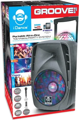 Image de iDance Groove216MK2 Haut-parleurs de fête - sans fil - haut-parleur Bluetooth - radio FM - 100 watts - éclairage à découvrir - avec microphone et télécommande