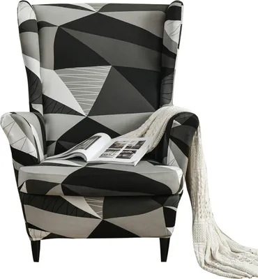 Obrázek produktu pro Stretch Wing Chair Sofa Slipcover Printed Elastan Sofa Cover Ochrana nábytku Non-Slip Soft, Creative Space