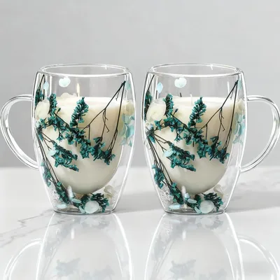 Image de Omgoods - Coffret de 2 tasses à café en verre à double paroi, 350 ml