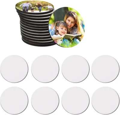 Zdjęcie produktu dla Magnesy na lodówkę 16 sztuk, 5 cm, puste, do dekoracji DIY, na tablice